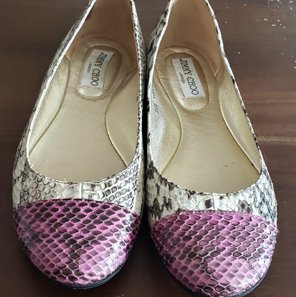 Jimmy Choo Whirl Snake-skin Ballerina Flats - Picture 6 of 6